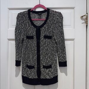Ann Taylor Women's Black and Gray Cardigan Sweater
